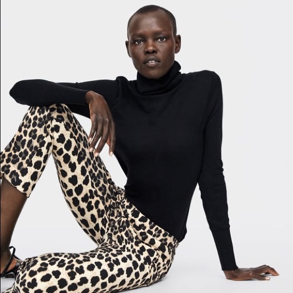 Zara animal print flare crop pants - Picture 4 of 6